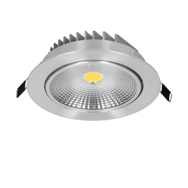 ECD Germany 12-pakkaus LED uppovalaisin COB 12W 230V - hopea - alumiini - Ø 135