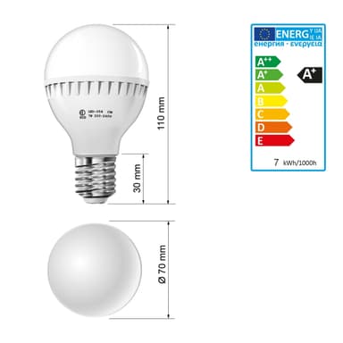 ECD Germany 8-pack E27 LED-lamppu 7W - korvaa 55W hehkulampun - viileän