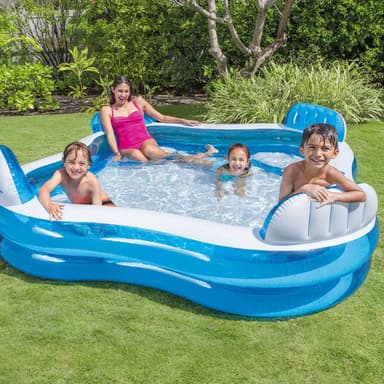 ECD Germany puhallettava perheallas 229x229x66 cm, sininen, suorakulmainen
