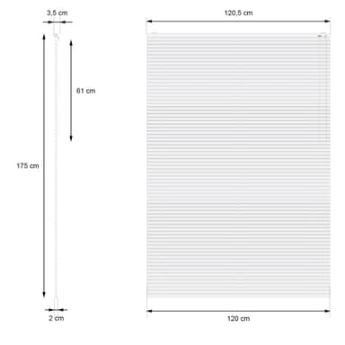 ECD Germany Alumiinikaihtimet 120 x 175 cm - Valkoinen - alumiinilamelleja -