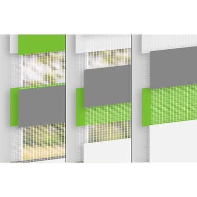 ECD Germany kaksoisrullo 60 x 150 cm - vihreä-harmaa-valkoinen - Klemmfix -