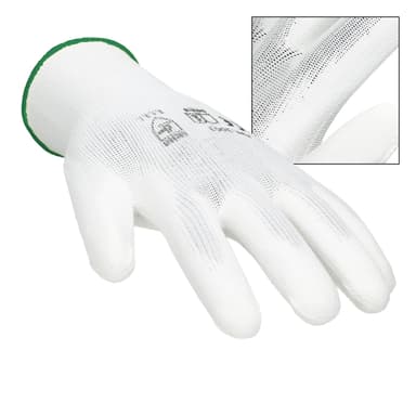 ECD Germany 144 paria PU työkäsineitä, koko 11-XXL, väri valkoinen, mekaniikka