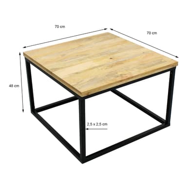 Pöytään sohvapöytä yöpöytä sohvapöytä sohvapöytä mango puuta 70x70cm