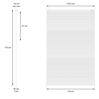 ECD Germany Alumiinikaihtimet 110 x 175 cm - Valkoinen - alumiinilamelleja -