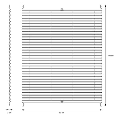 ECD Germany laskostettu kaihdin Klemmfix ilman porausta 90x100 cm musta