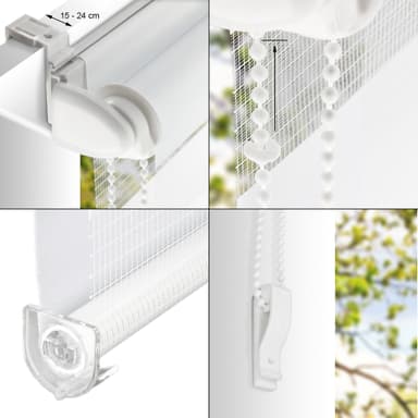ECD Germany kaksoisrullo 60 x 150 cm - vihreä-harmaa-valkoinen - Klemmfix -