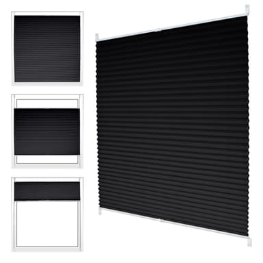 ECD Germany laskostettu kaihdin Klemmfix ilman porausta 110x150 cm musta