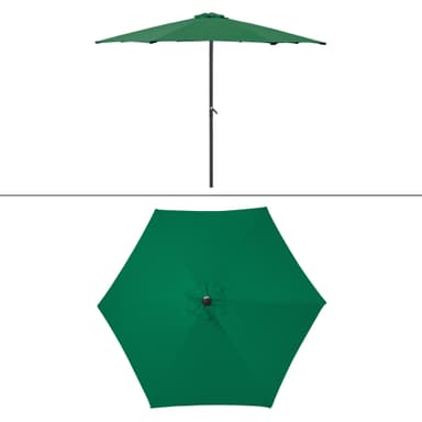 Aurinkovarjo kampi, vihreä, Ø 300 cm, alumiinia ja polyesteriä.