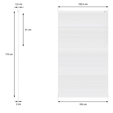 ECD Germany Alumiinikaihtimet 100 x 175 cm - musta - alumiinilamelleja -