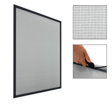 Hyttysverkot antrasiitti 100x120cm ikkuna hyönteisverkko alumiini runko