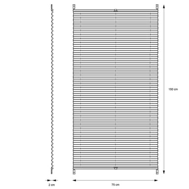 ECD Germany laskostettu kaihdin Klemmfix ilman porausta 75x150 cm musta
