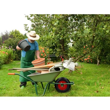 ECD Germany Schubkarrenrad luftbereift kanssa akselin - 4,80 / 4,00-8 - Ø 390mm