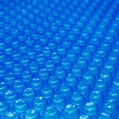 Allas-aurinkokalvo sininen, Ø 5 m, 400µm, PE-kalvo, jossa on ilmakammiot.