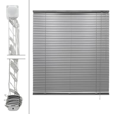 ECD Germany Alumiinikaihtimet 120 x 220 cm - hopea - alumiinilamelleja -