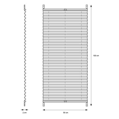 ECD Germany laskostettu blindi 50 x 100 cm - kerma - Klemmfix - EasyFix - ilman