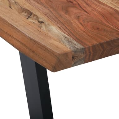 WOMO-DESIGN® sohvapöytä 110 x 70 cm massiivipuuta akaasia puu metallirunko