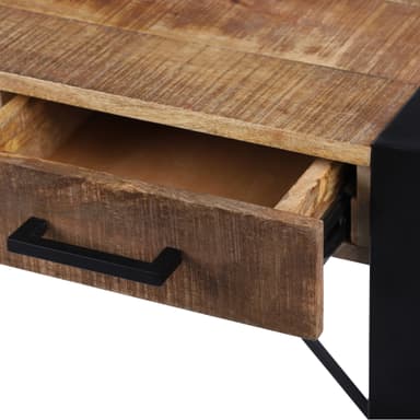 WOMO-DESIGN® konsoli pöytä 2 laatikkoa 140x40 cm Natural Black massiivipuu Mango