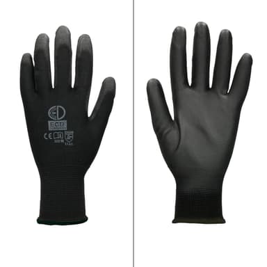 ECD-120 Germany pari PU-työkäsineitä, koko 10-XL, Väri Musta, mekaanikko