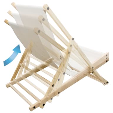 ECD Germany puinen kokoontaitettava kansituoli - 3 makuuasentoa - enintään 120 kg - beige - aurinkotuoli puutarhatuoli rentoutuva lepotuoli rantatuoli