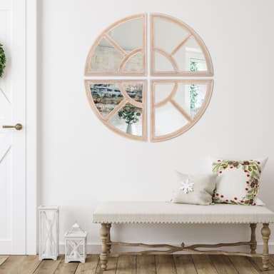 Womo Design Wall Mirror Shabby Chic Ø120cm, ainutlaatuinen käsintehty peili,