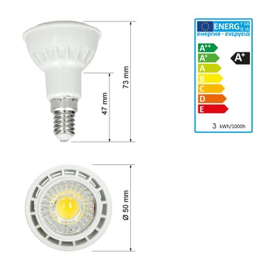 ECD Germany 8-pack E14 COB Spot 3W HI-VOIMA energiansäästölamppu noin 210