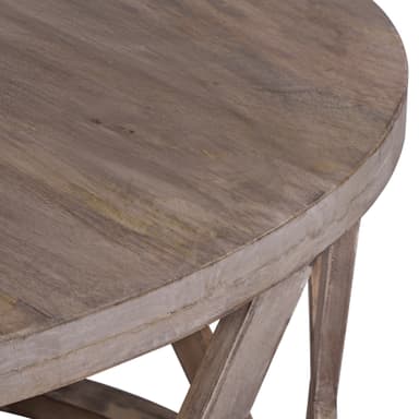 WOMO DESIGN sohvapöytä Ø 100x45 cm pyöreä, ruskea, ainutlaatuinen käsintehty
