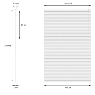 ECD Germany Alumiinikaihtimet 140 x 220 cm - Valkoinen - alumiinilamelleja -
