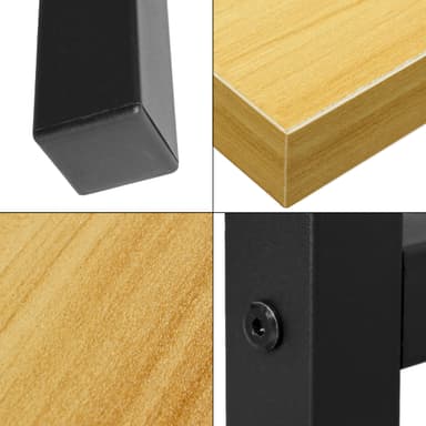 ML-Design työpöytä moderni muotoilu, 120 x 60 x 75 cm, vaahtera musta