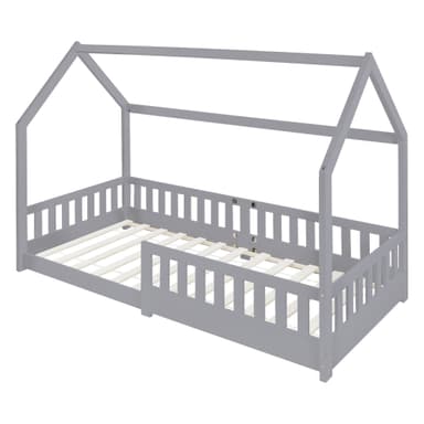 Lasten sängyn putoamissuoja Lasten harmaa sänky Puusänky 200x90cm Mänty Puu