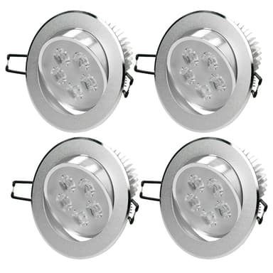 ECD Germany 4er Pack LED upotettava valonheitin 5W 230V - pyöreä Ø10,5cm - 342