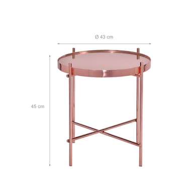 WOMO-DESIGN design -sivupöytä Ø43x45 cm kuparista olohuoneen pöydästä, pyöreä