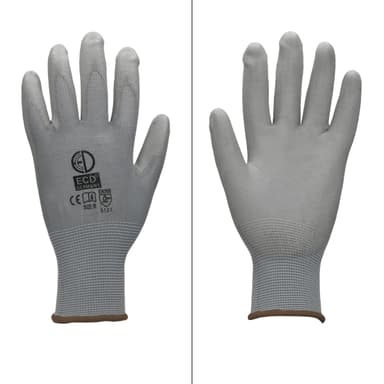 ECD 24 Germany pari PU-työ käsineet, koko 9-L, Gray, mekaanikko käsineet