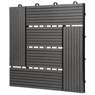 ECD Germany WPC-terassilaatat 30x30cm 55er säästöt asetettu 5m²: n