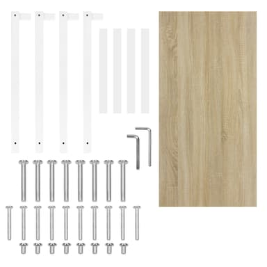 ML-Design tietokoneen työpöytä 120x60x74,5 cm puinen tammi ja valkoinen tukeva