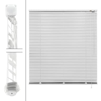 ECD Germany Alumiinikaihtimet 110 x 175 cm - Valkoinen - alumiinilamelleja -