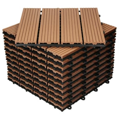 ECD Germany WPC-terassilaatat 30x30 cm, 33 osaa, 3 m ² vaaleanruskea puupakkaus,