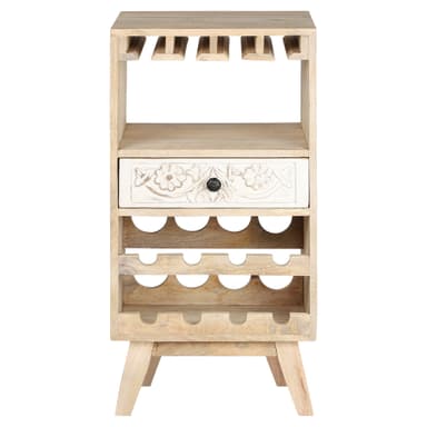 Womo-Design Wine kaappi lasi ja laatikko, 45x90x40cm, ainutlaatuinen,