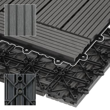 ECD Germany WPC-terassilaatat 30x30cm 55er säästöt asetettu 5m²: n
