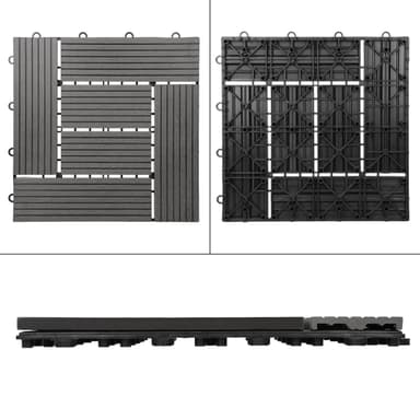 ECD Germany WPC-terassilaatat 30x30cm 55er säästöt asetettu 5m²: n