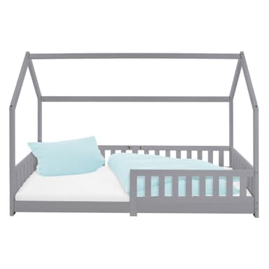 Lasten sänky putoamissuoja 200x90cm harmaa Mänty puu
