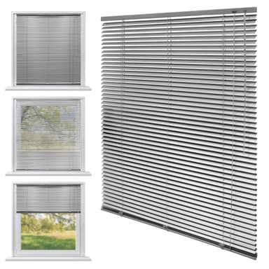 ECD Germany Alumiinikaihtimet 120 x 220 cm - hopea - alumiinilamelleja -