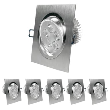 ECD Germany 6 kpl LED upotettavat valonheittimet 5W 230V - kulmikas - 334