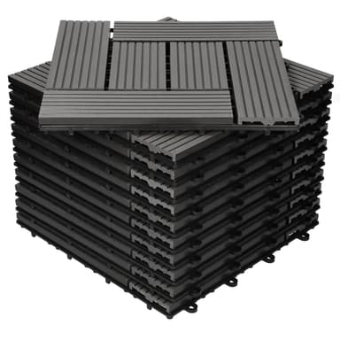ECD Germany WPC-terassilaatat 30x30cm 55er säästöt asetettu 5m²: n