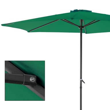 Aurinkovarjo kampi, vihreä, Ø 300 cm, alumiinia ja polyesteriä.