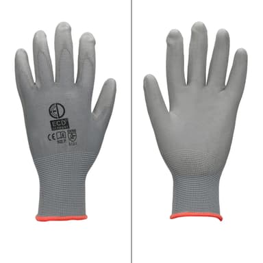 ECD-12 Germany pari PU-työkäsineitä, koko 7-S, Gray, mekaanikko käsineet
