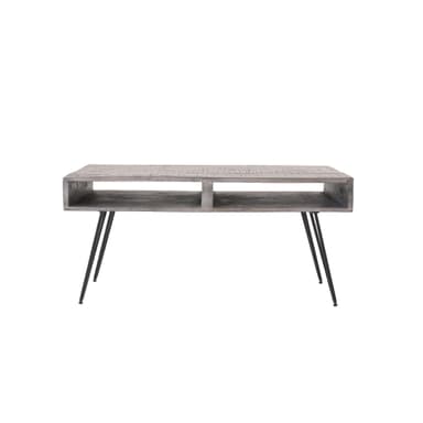 WOMO-DESIGN Moderni sohvapöytä 100cm harmaa massiivipuinen mangopuu, jossa 2