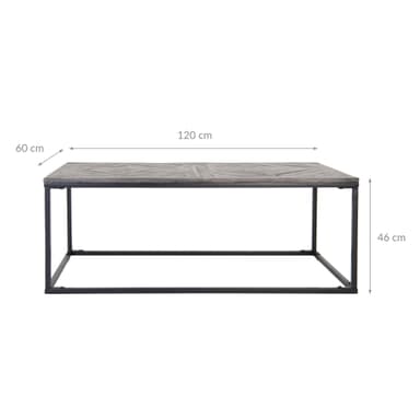 WOMO-DESIGN design-sohvapöytä 120 x 60 cm suorakulmainen harmaa massiivipuu