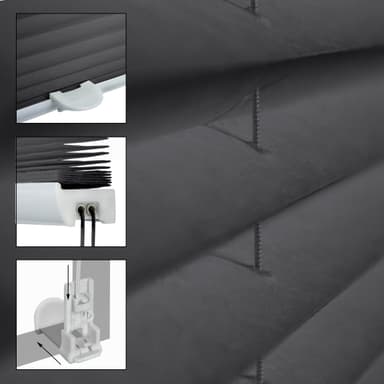 ECD Germany laskostetut kaihtimet Klemmfix ilman porausta 85x100 cm tummanharmaa