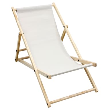 ECD Germany puinen kokoontaitettava kansituoli - 3 makuuasentoa - enintään 120 kg - beige - aurinkotuoli puutarhatuoli rentoutuva lepotuoli rantatuoli