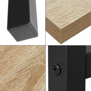 ML-Design työpöytä moderni muotoilu, 120 x 60 x 75 cm, tammi musta metallirunko